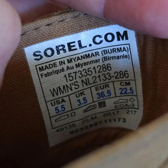 SOREL Tan & Black Waterproof Womens Lace up Duck Boot Size 5.5 - Picture 5 of 11